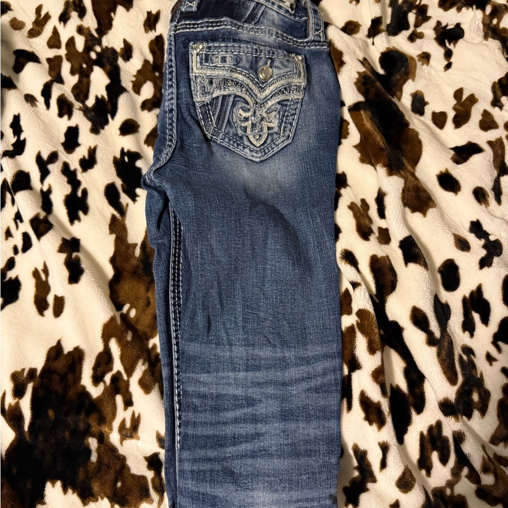 Rock Revival Yui Women's Distressed Blue Mid Rise Boot